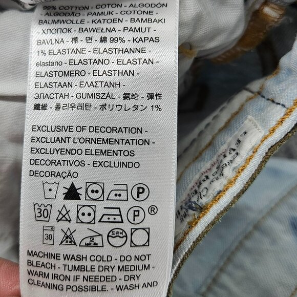 Levis Jeans Women 29x30 Blue 501 Skinny Premium High Rise Bleach Dyed Button Fly - Picture 5 of 16